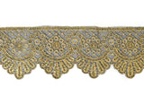 Metallic Gold Embroidered Trim 2.50" - 1 Yard