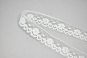 Fancy White Lace Trim 1" - 1 Yard