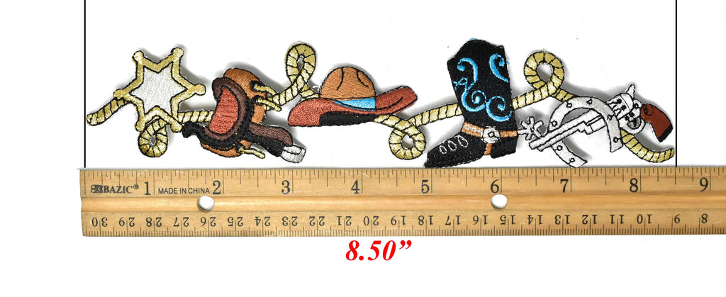 Western Style Embroidered Iron-on Patch 8.5" x 1.75" - 1 Piece