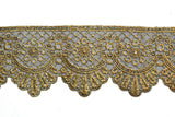 Metallic Gold Embroidered Trim 2.50" - 1 Yard