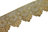 Metallic Gold Embroidered Trim 2.50" - 1 Yard