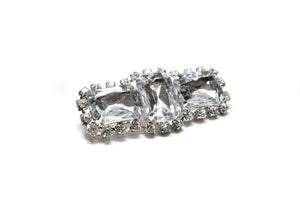 Chunky Rectangular Rhinestone Brooch with Pin - Target Trim