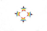 Embroidered Rainbow Star Applique- Iron-on Star Patch- Glue on Embroidered Star 1" - 4 Pieces