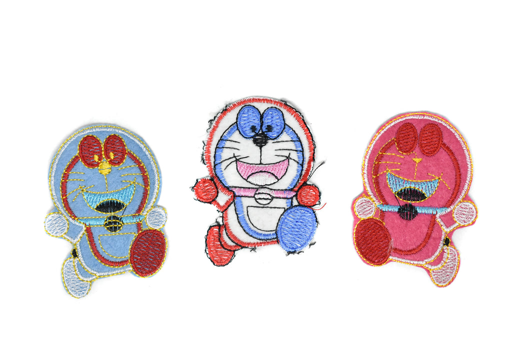 Doraemon Cat Character Iron-on Patch 2.63" x 2" | Doraemon Patch Applique 