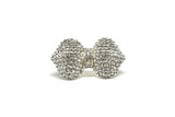 Crystal Rhinestone Bow Brooch with Pin