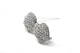 Crystal Rhinestone Bow Brooch with Pin