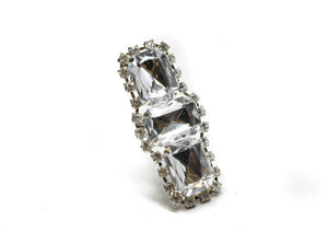 Chunky Rectangular Rhinestone Brooch with Pin - Target Trim