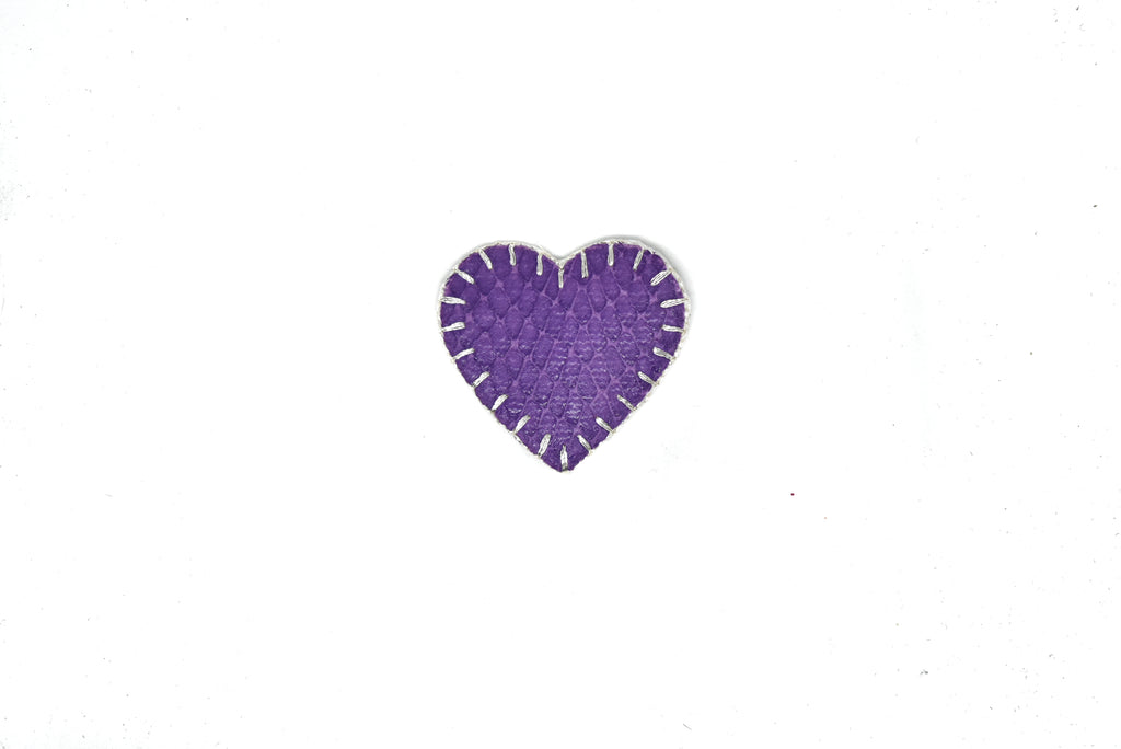 Purple Snakeskin Heart Iron on Patch Applique - Target Trim
