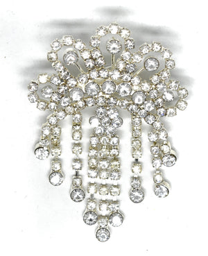 Dangling Crown Rhinestone Brooch - Target Trim