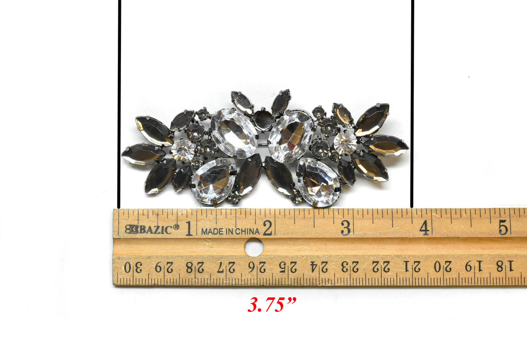 Gunmetal Rhinestone Flower Brooch - Target Trim