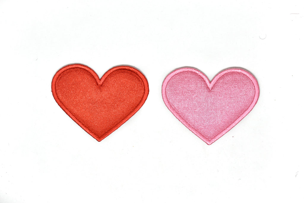 Pink or Red Heart Iron-On Patch Applique 2.50" x 2" | Target Trim