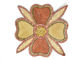 Beaded Floral Sew on Applique | Indian Floral Applique | Large Sew on Applique 8" x 8" - Indian Applique