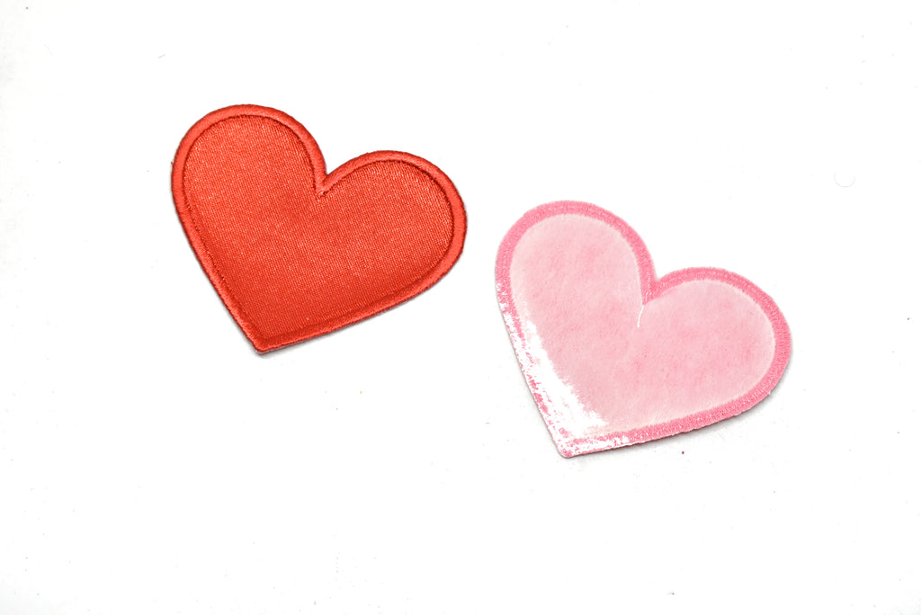 Pink or Red Heart Iron-On Patch Applique 2.50" x 2" | Target Trim