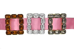 Square Gemstone Ribbon Slider 3.40" x 3" - 1 Piece