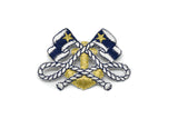 Blue and White Iron-on Patch with Flag and Anchor | Flag Path Applique | Anchor Patch Applique - Target Trim