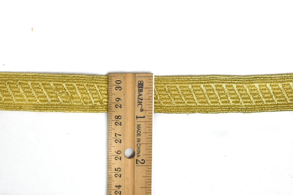 Metallic Gold Embroidered Trim 0.50" or 1" - 1 Yard