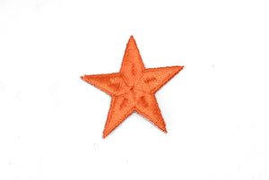 Orange Embroidered Star Appliques - Iron-on Star Patch