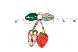 Multicolor Strawberry Applique with Pin 3" x 3.50" | Strawberry Patch Applique - Target Trim