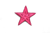 Pink Embroidered Star Appliques - Iron-on Star Patch