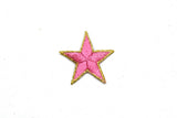 Pink Embroidered Star Appliques - Iron-on Star Patch