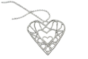Rhinestone Heart Applique 5.50" x 5.0" - 1 Piece