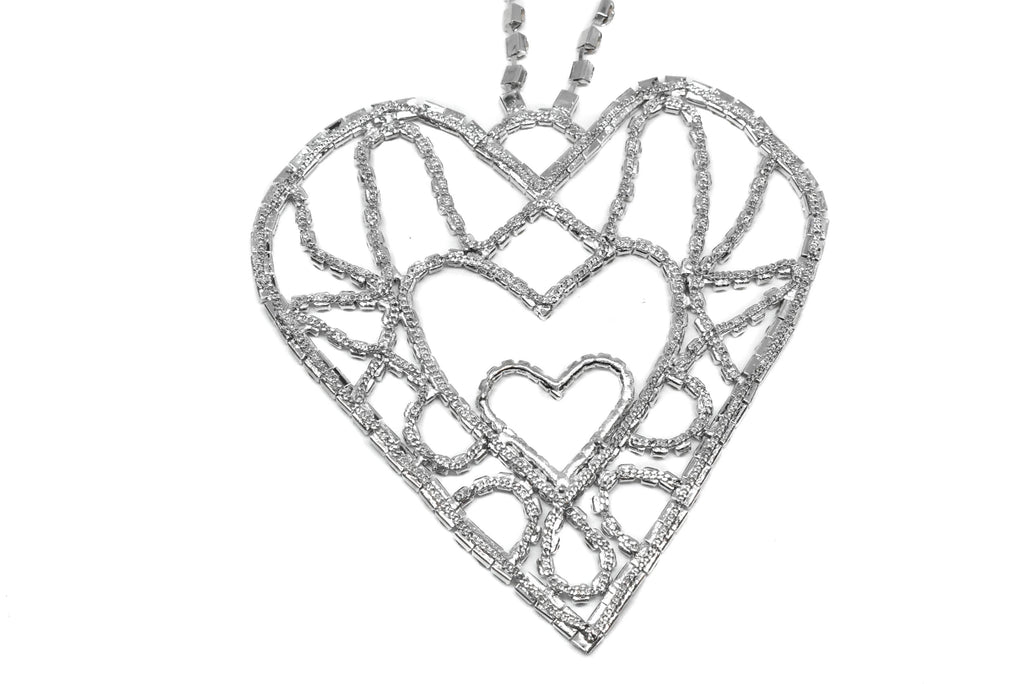 Rhinestone Heart Applique 5.50" x 5.0" - 1 Piece