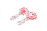 Dangling Beaded Flower Applique with Pin Back 2" x 4" - Target Trim
