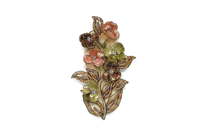 Beaded Sequin Flower Patch 4.25" x 2.75" | Beaded Sequin Flower Applique | Flower Patch Applique | Applique - Target Trim