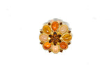 Orange Rhinestone Flower Brooch w/ Pin 2" Target Trim