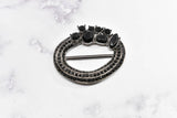 Black Oval Rhinestone Buckle Slider