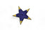 Blue and Gold Embroidered Star Applique- Iron-on Star Patch-  2