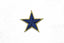 Blue and Gold Embroidered Star Applique -Iron-on Star Patch 1.75