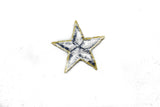 Blue and Gold Embroidered Star Applique -Iron-on Star Patch 1.75"- 1 Piece