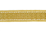 Three-Layer Wavy Metallic Gold Trim 1.75" - 1 Yard