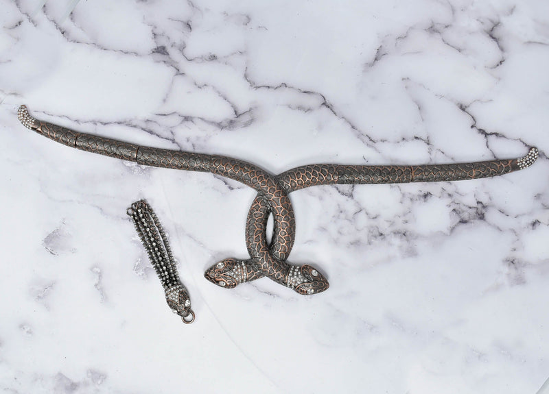 Rhinestone Snake Applique Connector - 1 Piece