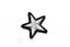 Metallic Silver and Black Iron-on Star Patch Applique - 1.25