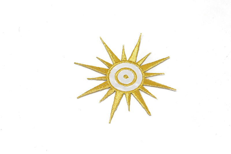 Embroidered Sun Iron On Patch Applique 3.5" | Sun Patch Applique - Target Trim