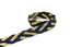 Blue and Metallic Gold Stretchy Braided Gimp Trim 1/2