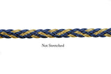 Blue and Metallic Gold Stretchy Braided Gimp Trim 1/2" - 1 Yard