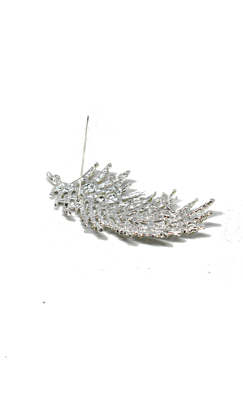 Feather Rhinestone Brooch Target Trim