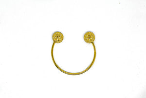 1 1/2" Gold Half Moon Connector with Spikes and Rhinestones