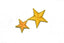 Yellow and Gold Embroidered Star Applique-Iron-on Star Patch 1.75