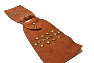 Studded Suede Rusty Orange Belt  Buckle Connector - Target Trim