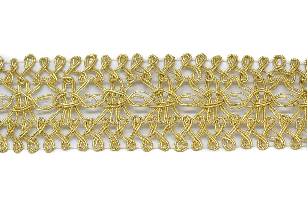 Metallic Gold Crochet Trim 1.40" - 1 Yard
