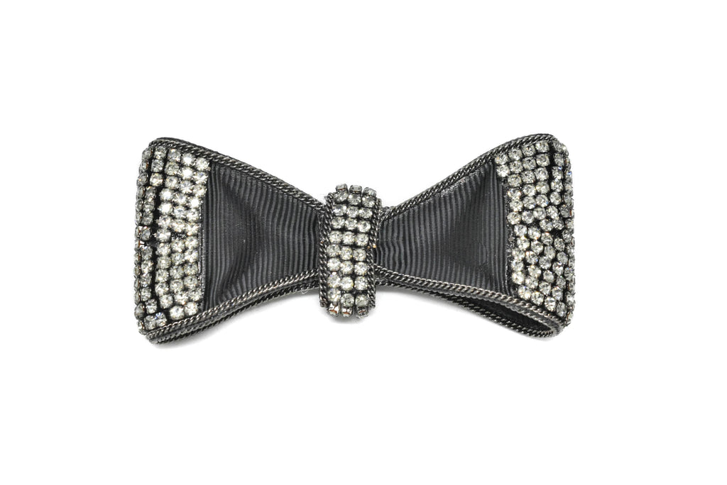 Gunmetal Rhinestone Bow