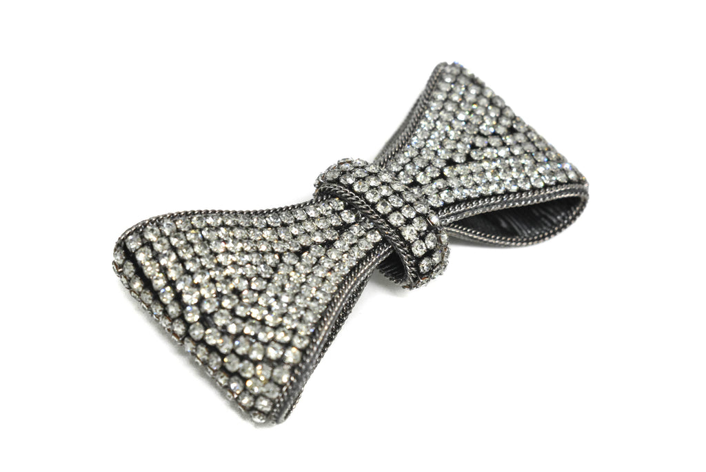 Metallic Gunmetal Rhinestone Bow- Sold by Target Trim Corp.