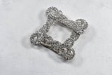 Square Rhinestone Ribbon Slider | Metal Rhinestone Buckle | Clear Rhinestone Ribbon Buckle | Basic Rhinestone Buckle | Fancy Buckle 1 PC