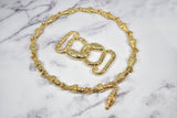 Gold Alligator Head Necklace + Snake Buckle Set