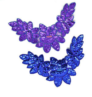 Sequins and Bugle Beaded Iron-On Applique 8" x 5" | Bugle Patch Applique - Target Trim