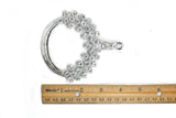 Shiny Silver Rhinestone Ribbon Slider 3.75" x 4.50" - 1 Piece